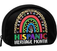 Mes Nacional de la Herencia hispana Arco Iris Banderas de Todos los países Monedero Monedero Mujeres y niñas Bolso de Moda Lindo Bolso de Cambio Titular de la Llave Monedero de Mujer Regalo