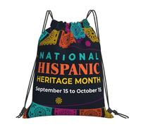 Mes Nacional De La Herencia Hispana Mujer Hombre Bolsa De Gimnasio Impermeable Mochila De Cuerdas Gran Capacidad Mochila Con Cordón Para Natación Playa Yoga
