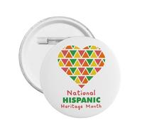 Mes Nacional de la Herencia Hispana Pines Broche redondo Botón Insignia Pegatinas Letrero Pin de metal