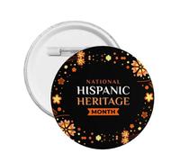 Mes Nacional de la Herencia Hispana Pines Broche redondo Botón Insignia Pegatinas Letrero Pin de metal