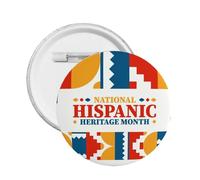 Mes Nacional de la Herencia Hispana Pines Broche redondo Botón Insignia Pegatinas Letrero Pin de metal