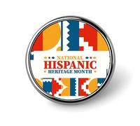 Mes Nacional de la Herencia Hispana7 Pines Botones redondos Insignias Broches Pin de esmalte Suministros de fiesta Decoración para sombreros Ropa Bolsos