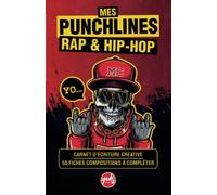 MES PUNCHLINES RAP & HIP-HOP Carnet d'écriture créative avec 50 fiches compositions à compléter: Notebook sketchbook rapbook pour écrire des lyrics ... hip hop, punchlines, instru. Avec index.
