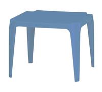 Mesa, 50x50 CM, Azul Claro Íntegramente de Plástico Pequeño Apilable Jardín