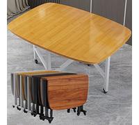 Mesa abatible, mesa de cocina plegable, mesa y sillas abatibles para interior y exterior, mesa de comedor que ahorra espacio para trabajar, estudiar y comer (amarillo 120 x 80 cm/47 x 31 pulgadas)