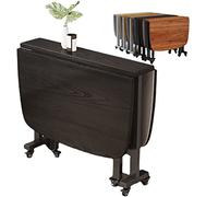 Mesa abatible, mesa de cocina plegable, mesa y sillas abatibles para interior y exterior, mesa de comedor que ahorra espacio para trabajar, estudiar y comer (negra, 120 x 70 cm/47 x 27 pulgadas)