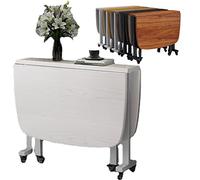 Mesa abatible, mesa de cocina plegable, mesa y sillas abatibles para interior y exterior, mesa de comedor que ahorra espacio para trabajar, estudiar y comer (blanca 120 x 80 cm/47 x 31 pulgadas)