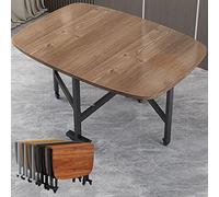 Mesa abatible, mesa de cocina plegable, mesa y sillas abatibles para interior y exterior, mesa de comedor que ahorra espacio para trabajar, estudiar y comer (marrón 120 x 80 cm/47 x 31 pulgadas)