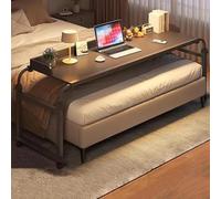 Mesa ajustable para cama - Bandeja plegable móvil para laptop con ruedas para el hogar y la oficina, escritorio médico de hospital ajustable en altura, carrito portátil sobre la cama