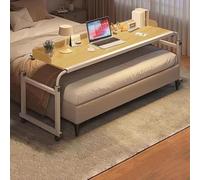 Mesa ajustable para cama - Bandeja plegable móvil para laptop con ruedas para el hogar y la oficina, escritorio médico de hospital ajustable en altura, carrito portátil sobre la cama