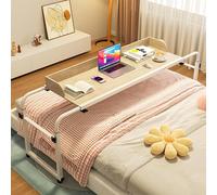 Mesa ajustable para cama con ruedas, altura y longitud ajustable, mesa auxiliar multifuncional elástica para estación de trabajo de pie y uso perezoso