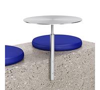 Mesa al final montada en la pared pequeña mesa de acero inoxidable redonda de acero inoxidable mesa de café de bebidas al aire libre y cubierta para la tienda de té de leche, bar de libros, bar de o