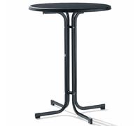 Mesa Alta Ø86 Cm Gris Hierro Estructura De Acero, Mesa Mecalit-Pro De 112 Cm