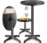 Mesa alta bar 2en1 negro 60cm diámetro plegable