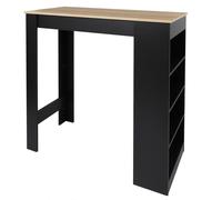 Mesa alta bar con estantes 103x50x115 cm