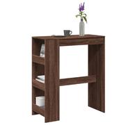 vidaXL Mesa Alta Bar con estantes marrón Roble 90x40x103,5 cm