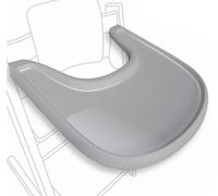 Mesa alta compatible con silla Stokke Tripp Trapp con potente superficie de succión suave, diseño curvado ergonómico, color gris brillante, sin BPA, fácil de montar