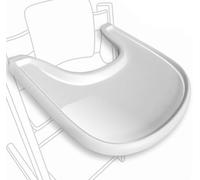 Mesa alta compatible con silla Stokke Tripp Trapp con potente superficie de succión suave, diseño curvado ergonómico, color blanco brillante, sin BPA, fácil de montar