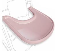 Mesa alta compatible con silla Stokke Tripp Trapp con potente superficie de succión suave, diseño curvado ergonómico, rosa viejo brillante, sin BPA, fácil de montar