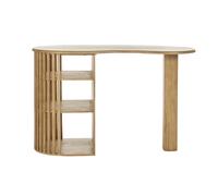 Mesa alta con almacenaje de madera maciza de mango 90 cm LOBIO