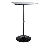 CLP Mesa Alta de Bar con Tablero Cuadrado | Mesa Cuadrada de Soporte de Metal con Superficie de Madera 60x60 cm, Color:Negro/Negro