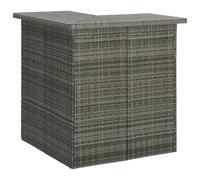 Mesa alta de bar de esquina ratán sintético gris 100x50x105 cm