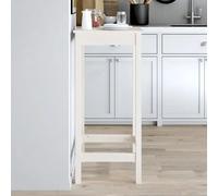 Mesa alta de bar madera maciza de pino blanco 50x50x110 cm