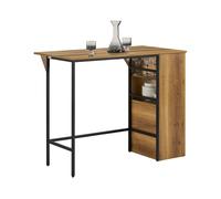 SoBuy FWT98-PF Mesa Alta de Bar Mesa Alta de Comedor con 1 Tablero Plegable Adicional, 1 Puerta y 2 Estantes 120 x 63 x 95 cm ES