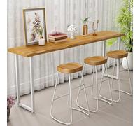 Mesa Alta De Bar,Mesa Rectangular For Cocinas Y Comedores Con Techos Altos,Ideal For Espacios Reducidos,Cafeterías Y Bares De Estilo Industrial;No Incluye Taburetes.(15.7x86.6in)