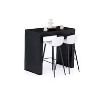 Mesa alta Evolution moderna fabricada en Italia de 120 x 60 pulgadas, diseño elegante negro
