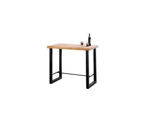 Mesa alta fija con patas metálicas 120x100 cm Loft Roble salvaje - Negro