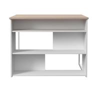 Mesa alta isla cocina buh mueble auxiliar color blanco y roble jackson fácil de combinar 116x90x80 cm