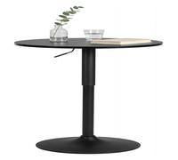 CLP Mesa Alta Redonda Lamoni 60cm, Bar Bistró Regulable en Altura, Giratoria 360 Grados, Estructura Metálica Robusta con Protección Suelo, Color:Negro/Negro, Forma:Redondo