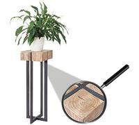 Mesa alta para macetas HWC-A15 madera de pino maciza metal