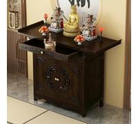 Mesa altar de Buda, santuario del Día de los Muertos de madera con almacenamiento, gabinete chino para Dios de la Riqueza