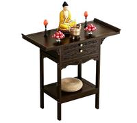 Mesa Altar de Madera con Cajón y Estante Material más Grueso Patas más robustas Superficie más Ancha Oración para el Hogar Gabinete Santuario para el Culto Ancestral(15.74 * 31.49 * 39.37in)