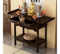 Mesa Altar De Meditación De Bambú con Espacio De Almacenamiento, Armario Altar Budista con Cajón, Mesa De Meditación con Soporte para Altar Personal, Armario Pooja(31.5x15.7x39.4in)