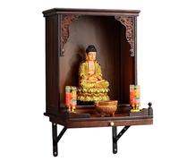 Mesa Altar Espiritual de Madera Maciza Pequeña Mesa del Altar para Uso Espiritual Gabinete de Altar para Escritorio o Pared para Adoración en el Hogar y Oración(Wall-Mounted,55x36x55cm)