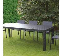 MESA ALUMINIO ANTRACITA 180/240x100 + 6 SILLAS ALUMINIO ANTRACITA
