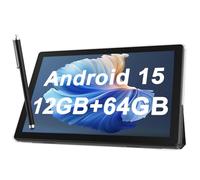 Mesa Android 2 en 1 de 10 pulgadas con funda protectora TabletS y lápiz capacitivo Android 15 Tablet 5G WiFi-6 1280 x 800 Full HD IPS pantalla 6000 mAh 64 GB ROM + 12 GB RAM (4+8 virtual), expansión