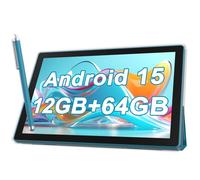 Mesa Android 2 en 1 de 10 pulgadas con funda protectora TabletS y lápiz capacitivo Android 15 Tablet 5G WiFi-6 1280 x 800 Full HD IPS pantalla 6000 mAh 64 GB ROM + 12 GB RAM (4+8 virtual), expansión