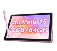 Mesa Android 2 en 1 de 10 pulgadas con funda protectora TabletS y lápiz capacitivo Android 15 Tablet 5G WiFi-6 1280 x 800 Full HD IPS pantalla 6000 mAh 64 GB ROM + 12 GB RAM (4+8 virtual), expansión