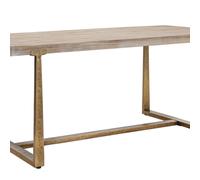 Mauro Ferretti Mesa de comedor rectangular de madera marrón y metal cm 180x90x78
