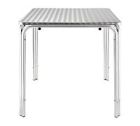 Mesa apilable Bolero U505, de acero inoxidable y forma cuadrada (700 x 700 mm)