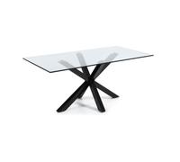 Mesa Argo en cristal y patas de acero OUTLET