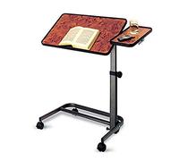 Mesa auxiliar 2 en 1, regulable e inclinable, color nogal