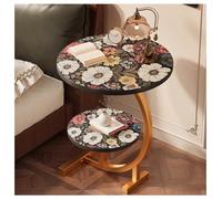 Mesa Auxiliar, 2 Niveles Lujo En Forma De Y Mesa Auxiliar Forma C Ronda De Madera Mesa De Centro Mesa De La Sala De Estar Con Impresión Acabado Superior, Ideal Como El Lado Del S(Size:40x65cm,Color:1)