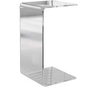 Mesa auxiliar acrílica moderna transparente en forma de C, ligera, minimalista y rectangular, ideal para espacios pequeños en la sala de estar. Un mueble elegante para la decoración y organi