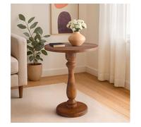 Mesa auxiliar adamsville madera marrón ø 50 cm
