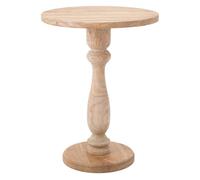 CLP Mesa Auxiliar Adamsville Mesa Redonda Artesanal de Madera Maciza de Mindi para salón y Comedor, Color:Natura